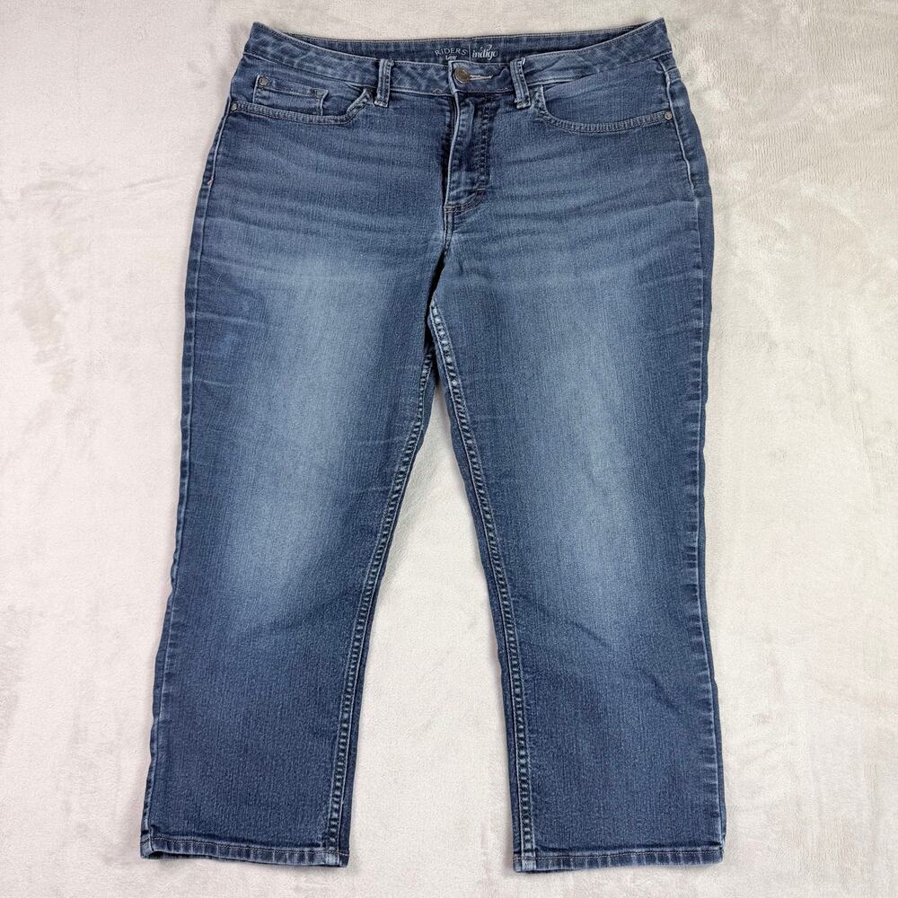 Riders by Lee Indigo Mid Rise Stretch Denim Capri Jeans Women’s Size 10